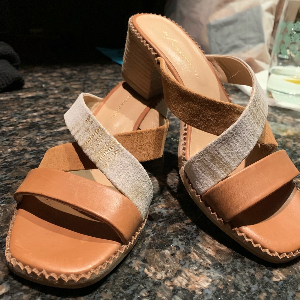 Anthropologie MacKenzie Heeled Slide Sandals